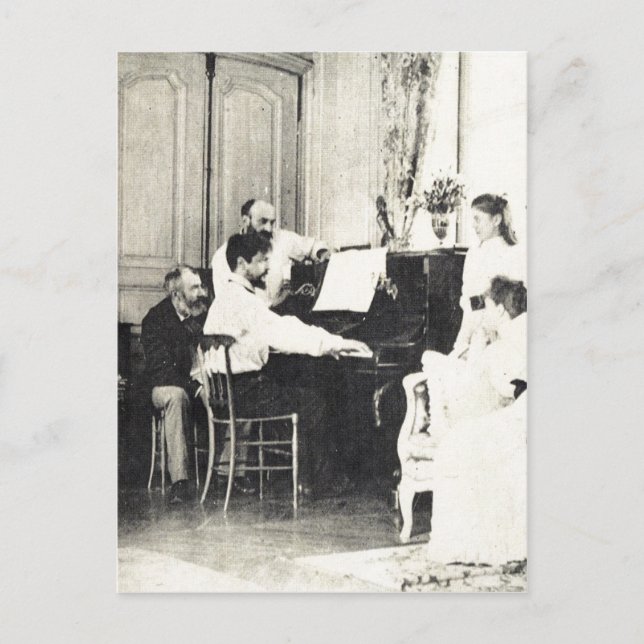 Postal ¿¿¿Dónde??? o Claude Debussy ao piano nunca?o de 1 (Anverso)