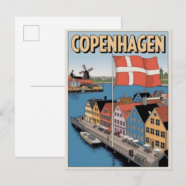 Postal Dones de casas pintorescas de Copenhague (Anverso / Reverso)