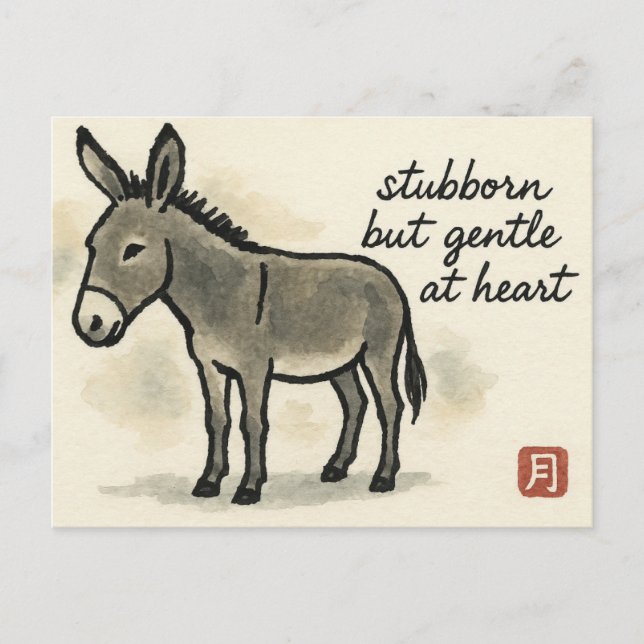 Postal Donkey Etegami Postcard (Anverso)
