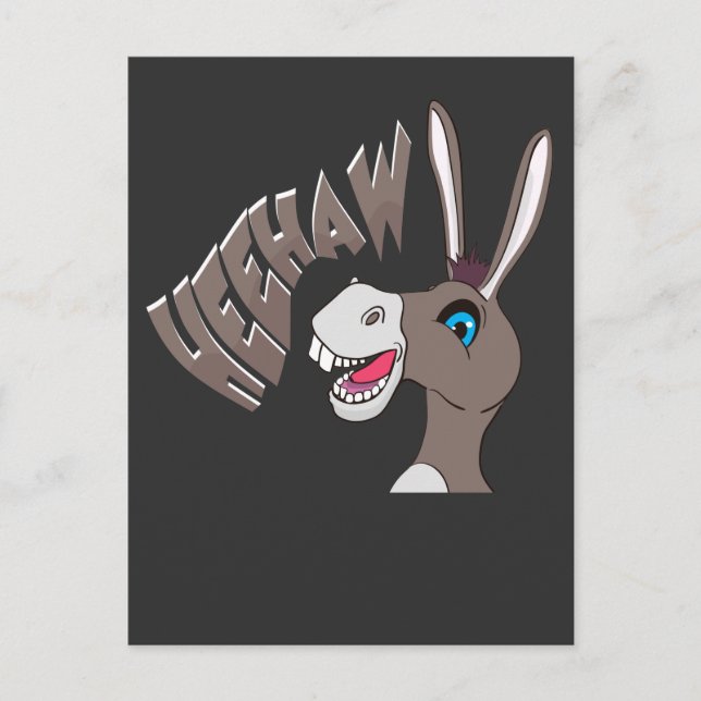 Postal Donkey Laughs Farm Animal riendo (Anverso)