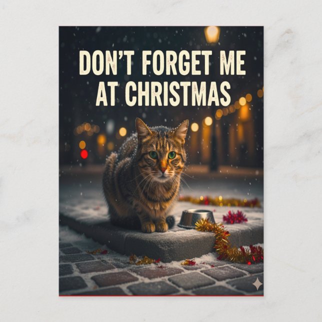 Postal Dont forget the cats at Christmas picture art (Anverso)