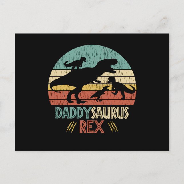 Postal Don't Mess With Daddy Saurus Dinosaur Family Dad (Anverso)