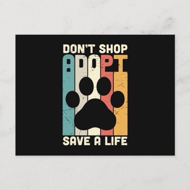 Postal Don't Shop Adopt Save A Life (Anverso)