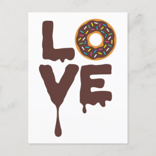 Postal Donut de chocolate con amor a las salpicaduras