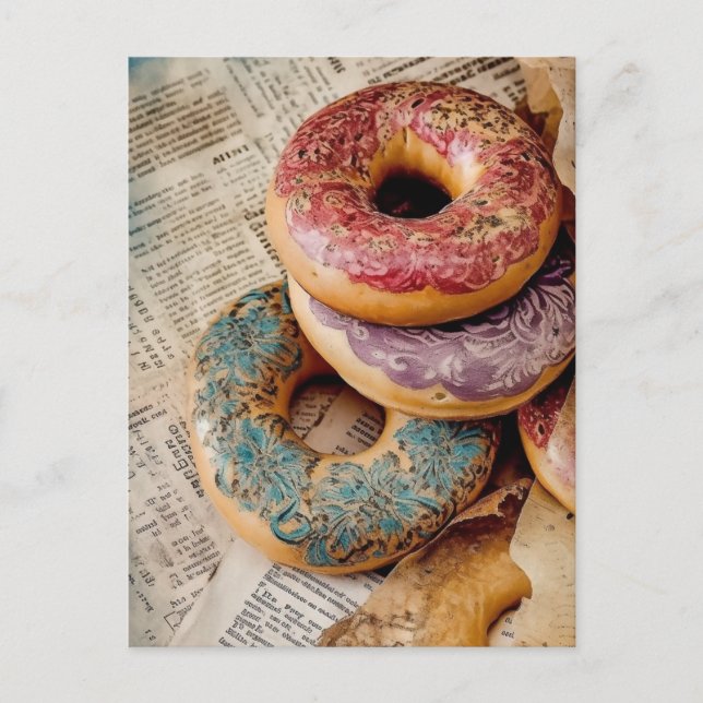 Postal Donut floral (Anverso)