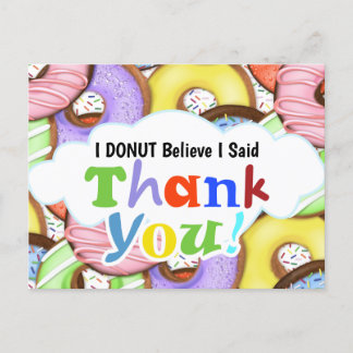 Postal Donuts divertidos y coloridos Gracias