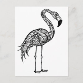 Postal Doodle art Flamingo 