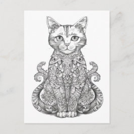 Postal Doodle art lindo gato