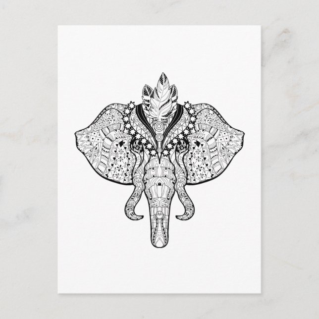 Postal Doodle Circus Elephant (Anverso)