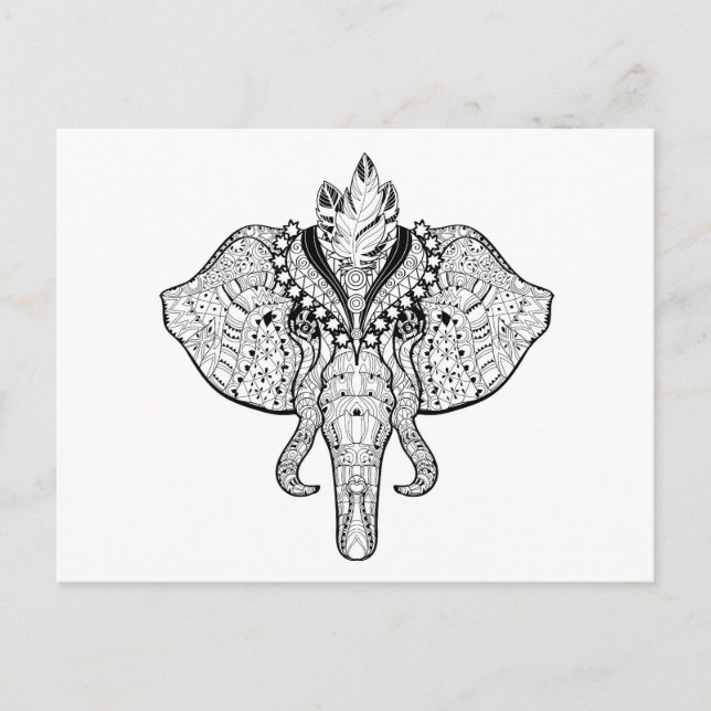 Postal Doodle Circus Elephant (Anverso)