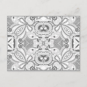 Postal Doodle cuadrado de flores