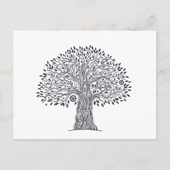 Postal Doodle De Árbol De Vida (Anverso)