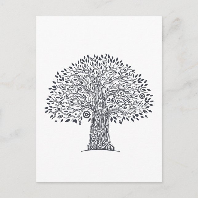 Postal Doodle De Árbol De Vida (Anverso)