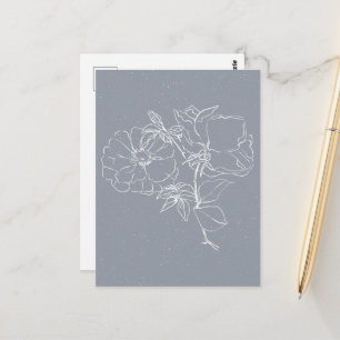 Postal Doodle de Flor Blanca