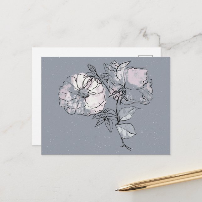 Postal Doodle de Flor Bonita  (Anverso/Reverso In Situ)