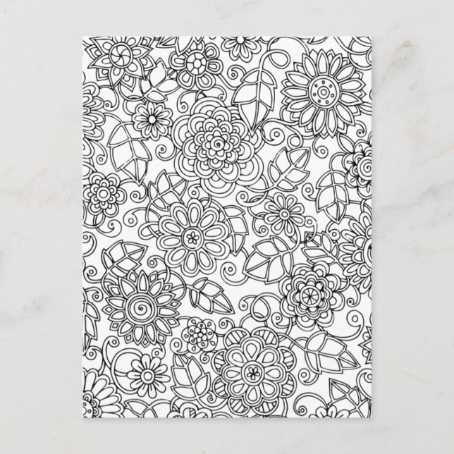 Postal Doodle de Floral Étnica (Anverso)