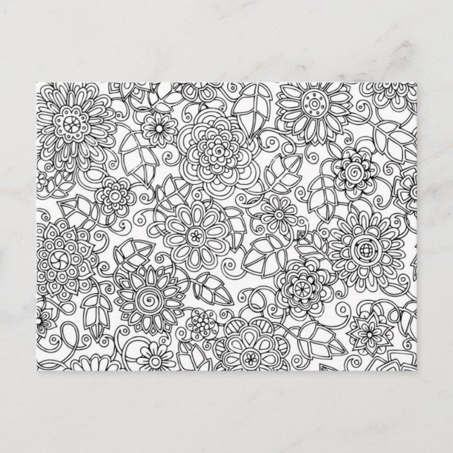 Postal Doodle de Floral Étnica (Anverso)