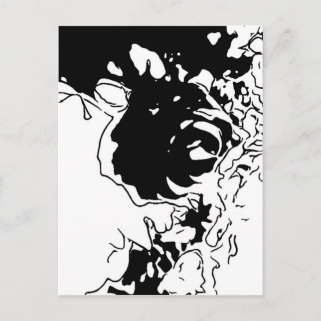 Postal Doodle de flores (Anverso)