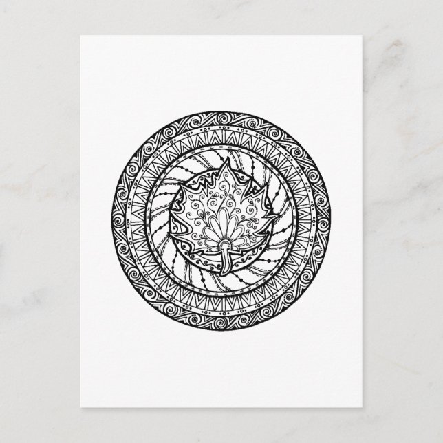 Postal Doodle de hojas de arce de otoño (Anverso)