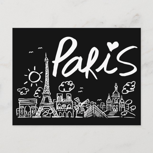 Postal Doodle de París (Anverso)