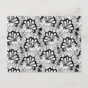Postal Doodle de patrón de flor