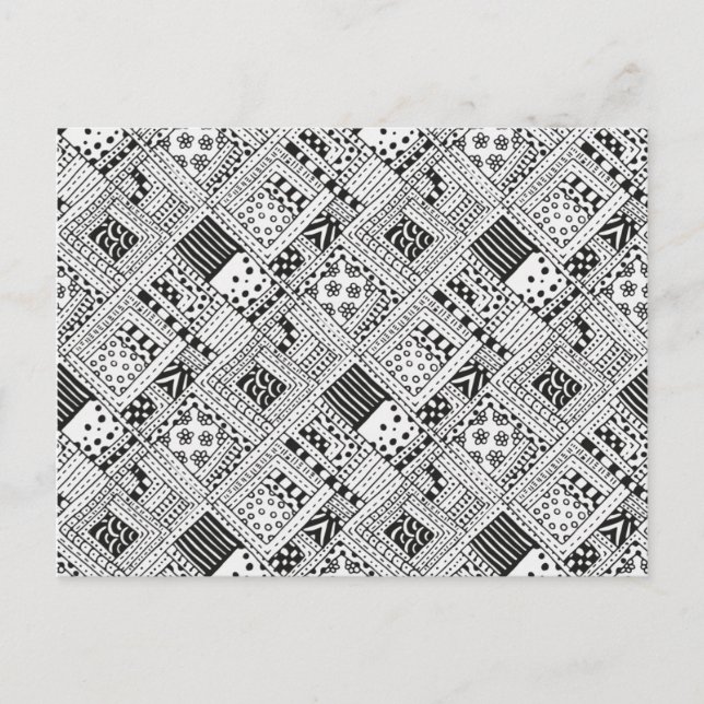 Postal Doodle de patrón indio (Anverso)