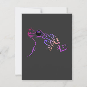 Postal Doodle de rana estilizada