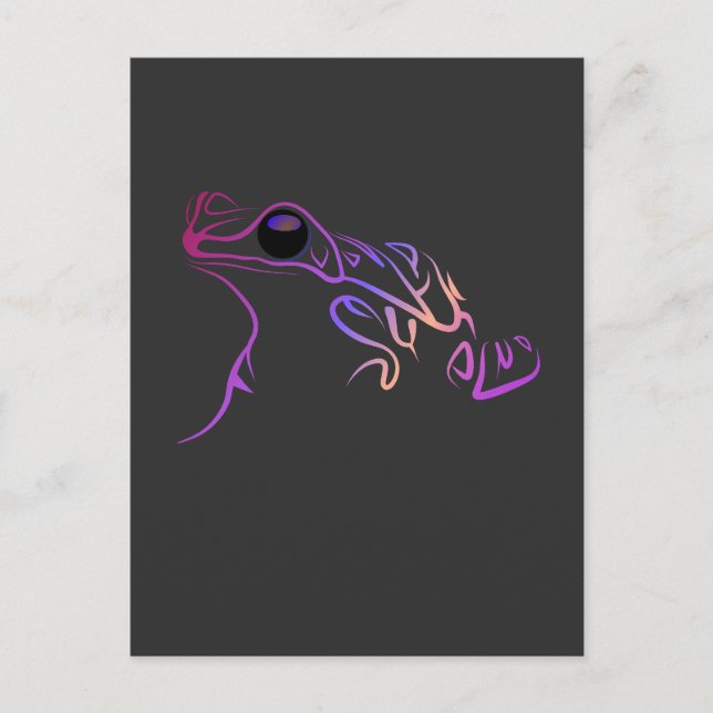 Postal Doodle de rana estilizada (Anverso)