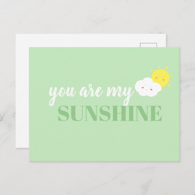 Postal Doodle Eres Mi Postcarta Verde Sunshine (Anverso / Reverso)