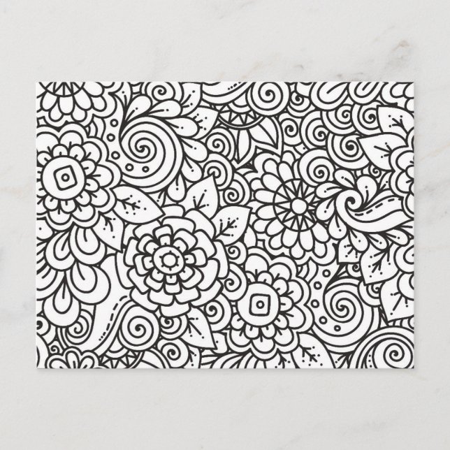 Postal Doodle Floral Retro (Anverso)