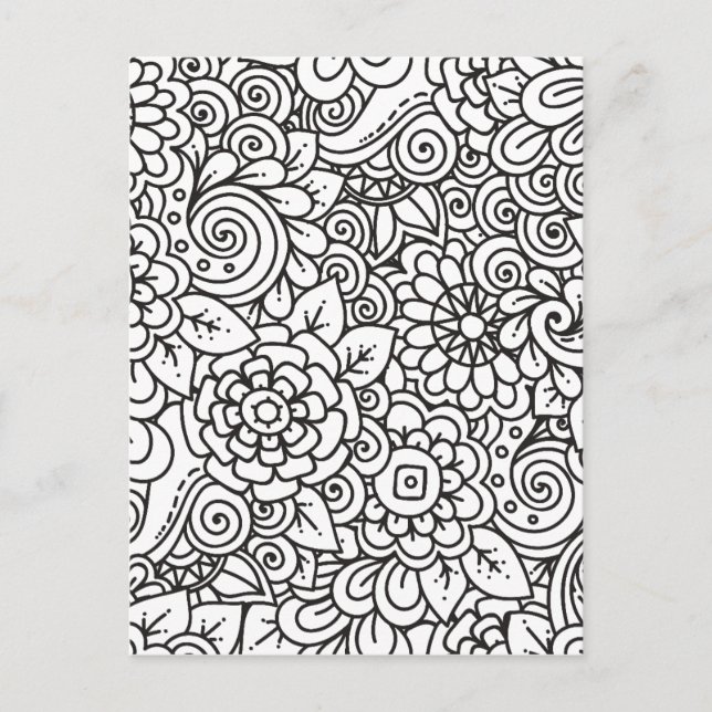 Postal Doodle Floral Retro (Anverso)
