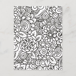 Postal Doodle Floral Retro