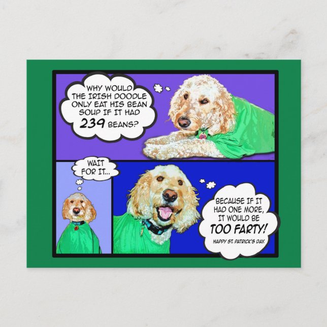 Postal Doodle Happy St. Patrick's Day Postcard (Anverso)