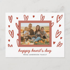Postal Doodle Heart Photo Valentine Greeting