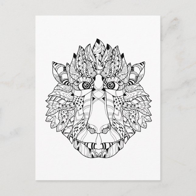 Postal Doodle Monkey Head (Anverso)