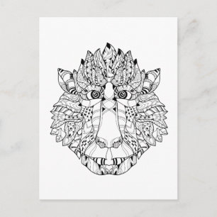 Postal Doodle Monkey Head