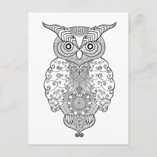 Postal Doodle Owl (Anverso)