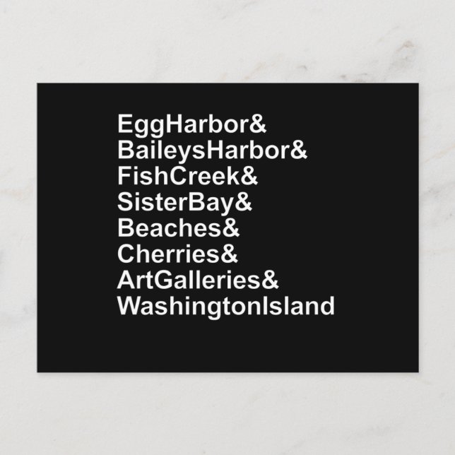 Postal Door County Wisconsin Ampersand List (Anverso)