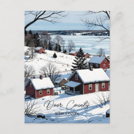 Postal Door County Wisconsin Illustration and Winter Poem
