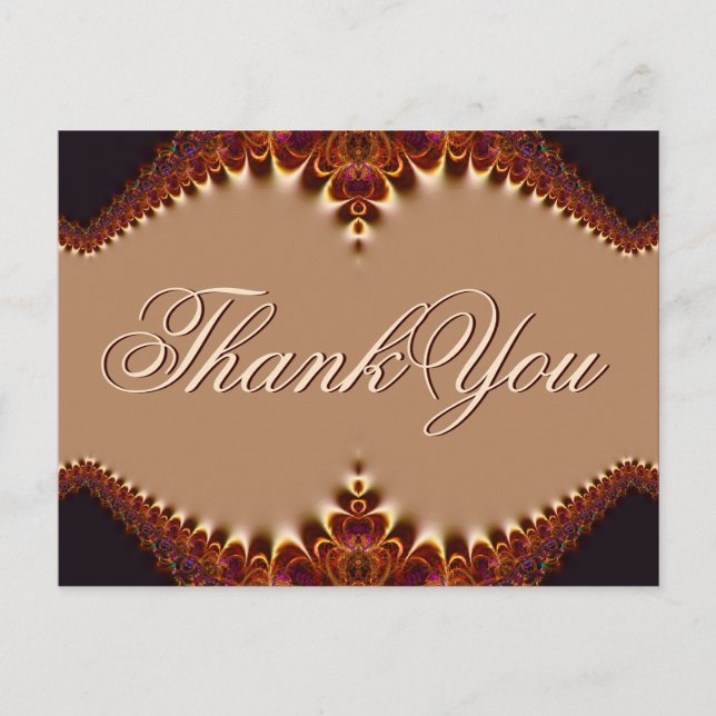 Postal Dorado Satin Chocolate Lace Gracias Postcard (Anverso)
