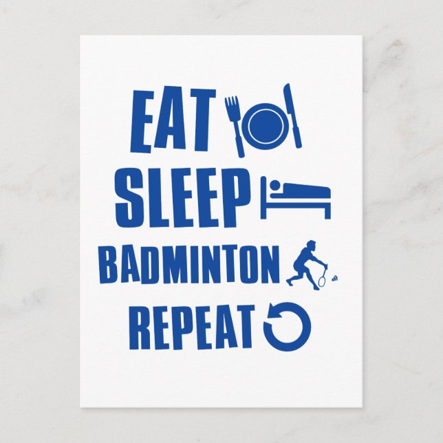 Postal Dormir Badminton (Anverso)