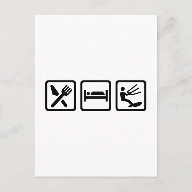 Postal Dormir Kitesurfing (Anverso)