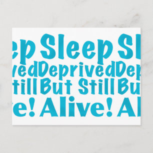 Postal Dormir privado pero aún vivo en azul