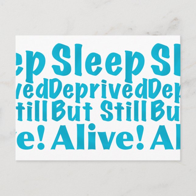 Postal Dormir privado pero aún vivo en azul (Anverso)