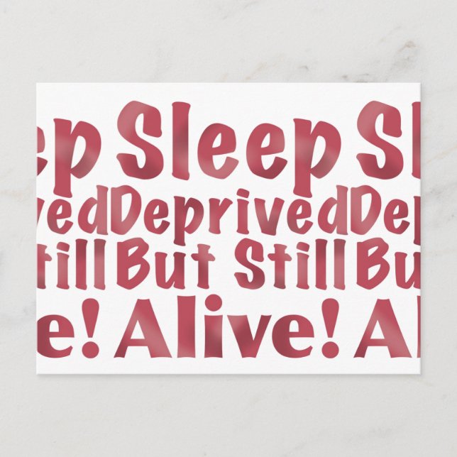 Postal Dormir privado pero aún vivo en frambuesa (Anverso)