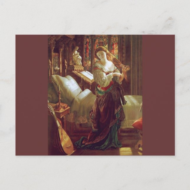 Postal Dormitorio de mujer de estilo mediterráneo (Anverso)