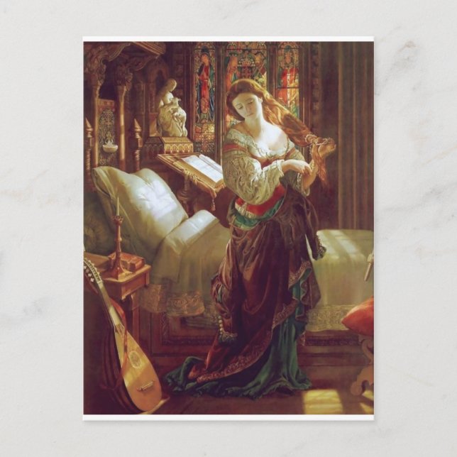 Postal Dormitorio de mujer de estilo mediterráneo (Anverso)