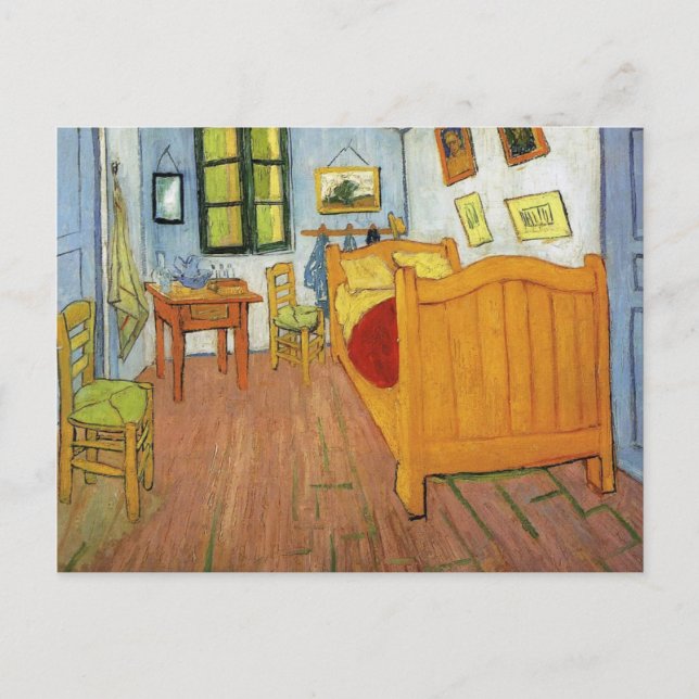 Postal Dormitorio de Vincent en Arles, por Van Gogh (Anverso)