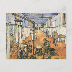 Postal Dormitorio en el hospital de Arles por van Gogh