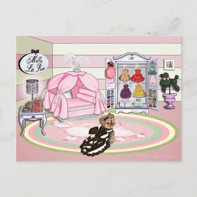 Postal Dormitorio francés Millie LaRue (Anverso)